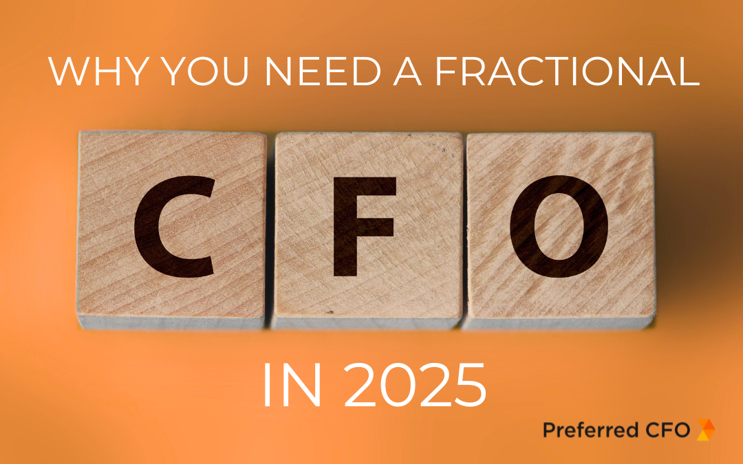 Fractional CFO blocks on orange background from Preferred CFO in 2025